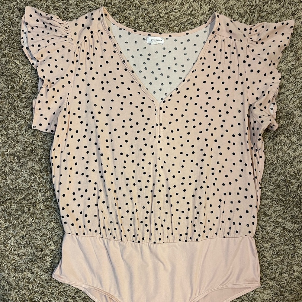 Eyeshadow Pink and Black Polka Doted Bodysuit